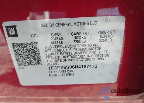 2017 Chevrolet Bolt Ev Premier z USA, uszkodzony, nr VIN 1G1FX6S06H4187473